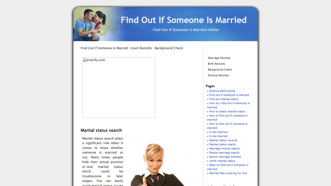 Find Out If Someone Is Married » Marital status search
